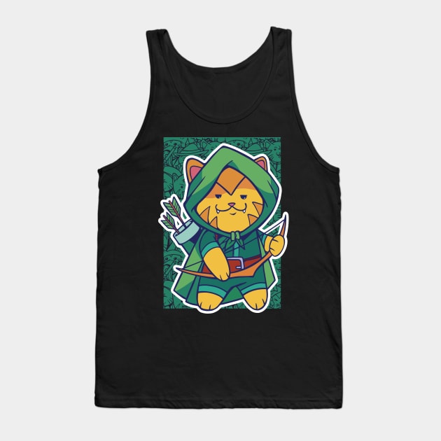 D&D Ranger Class Kawaii Cat Tank Top by Sunburst